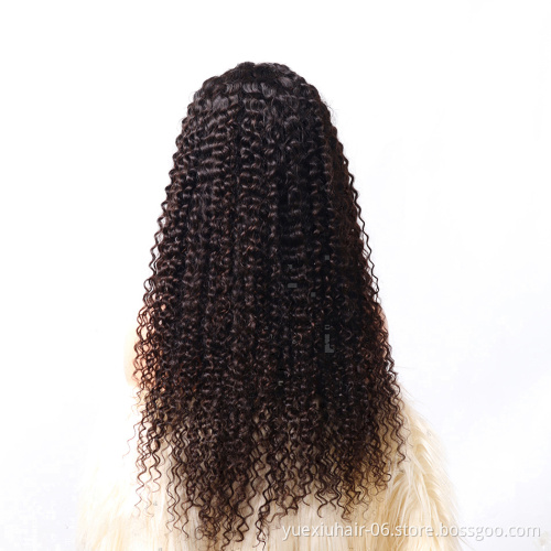 Human Hair Lace front wig with Baby Hair 180 Density tangle free deep wave curly Lace Front Wig